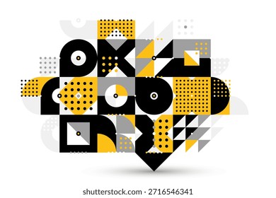 Fondo de Vector geométrico abstracto de moda Bauhaus, mosaico de mosaico de mosaico de mosaico de estilo de Memphis abstracción, Fondo de pantalla creativo fresco.
