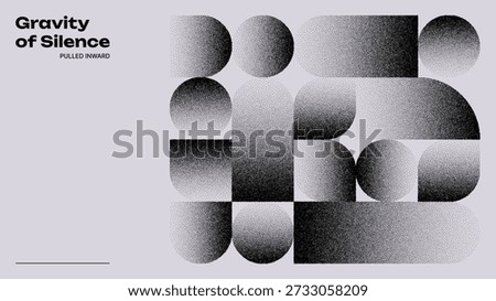 Bauhaus vector graphic with geometric shapes and stipple texture. Modern abstract background for design template. Visual art concept.