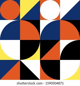 Bauhaus vector seamless pattern. Geometric shape ornament. Modern texture. Stylish pattern