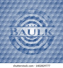 Baulk blue polygonal badge. Vector Illustration. Detailed.