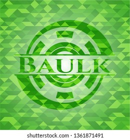Baulk green emblem with mosaic ecological style background