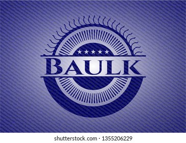 Baulk jean or denim emblem or badge background