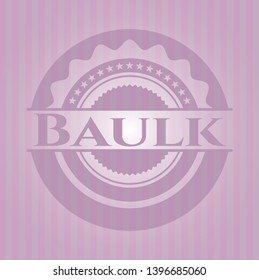 Baulk realistic pink emblem. Vector Illustration. Detailed.