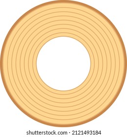 A baumkuchen isolated vector illustration.