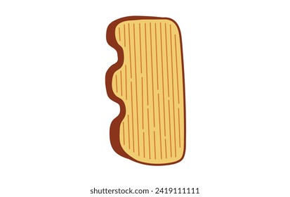 Baumkuchen layered cake for christmas time.German traditional sweet pastry or snack for tee time.Vector illustration isolated on white backround.