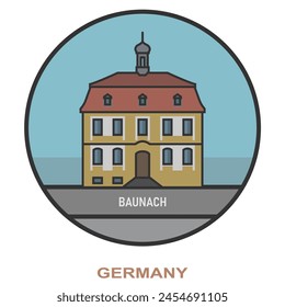 Baunach. Cities and towns in Germany. Flat landmark