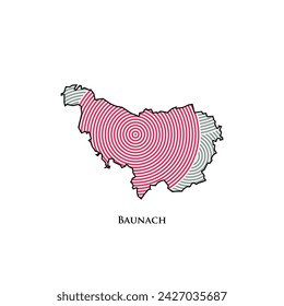 Baunach Map - World Map International vector template. German region silhouette vector illustration