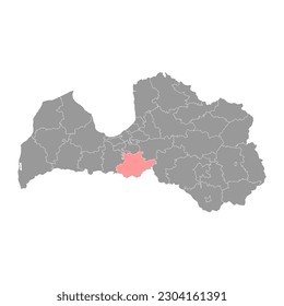 Bauska district map, administrative division of Latvia. Vector illustration.