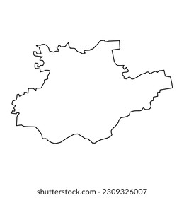 Mapa del distrito de Bauska, división administrativa de Letonia. Ilustración vectorial.