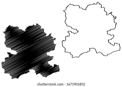 Bauska Municipality (Republic of Latvia, Administrative divisions of Latvia, Municipalities and their territorial units) map vector illustration, scribble sketch Bauska map