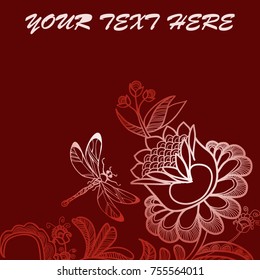 Bautiful nature background of leaves. Vector illustration.Vector abstract colorful round floral monogram. Design template for packaging, cosmetics, invitations and banners