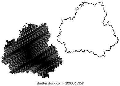 Bautzen district (Federal Republic of Germany, rural district Swabia, Free State of Saxony) map vector illustration, scribble sketch Bautzen map