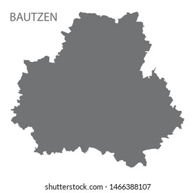 Bautzen grey county map of Saxony Germany DE