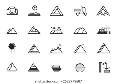 Style de dessin de ligne de minerai de bauxite