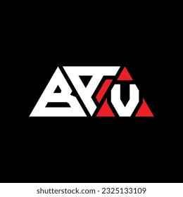 BAV triangle letter logo design with triangle shape. BAV triangle logo design monogram. BAV triangle vector logo template with red color. BAV triangular logo Simple, Elegant, and Luxurious design