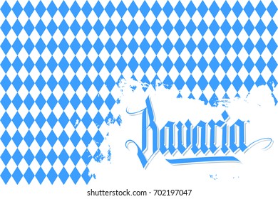 Bavaria background with hand lettering text design. Vector illustration.