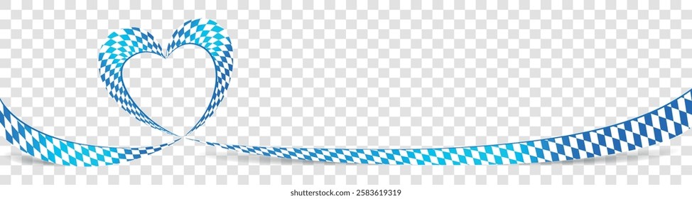 Bavaria flag heart banner ribbon vector illustration on transparent background isolated