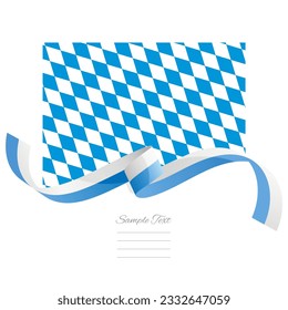 Bavaria flag vector. World flags and ribbons. Bavarian flag ribbon on abstract color background