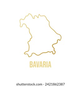 Bavaria german state. Simplified borders map.