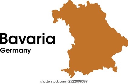 Baviera Alemania Mapa en Vectores