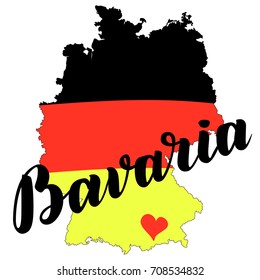 Bavaria hand drawn lettering. Vector lettering illustration isolated on white. Template for Traditional German Oktoberfest bier festival