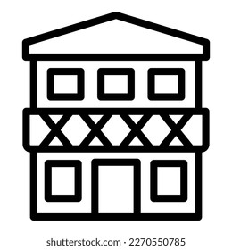 Bavaria house icon outline vector. Bavarian building. Festival city