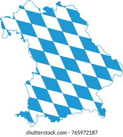 Bavaria map with blue flag pattern