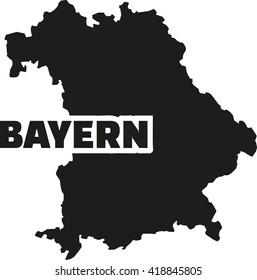 Bavaria map with german title