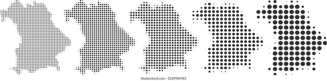 Bavaria Mapa de meio-tom em diferentes tamanhos.eps
