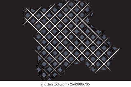 Bavaria map silhouette filled with a geometric pattern of gray diamonds and intersecting white lines, creating a modern, abstract design.