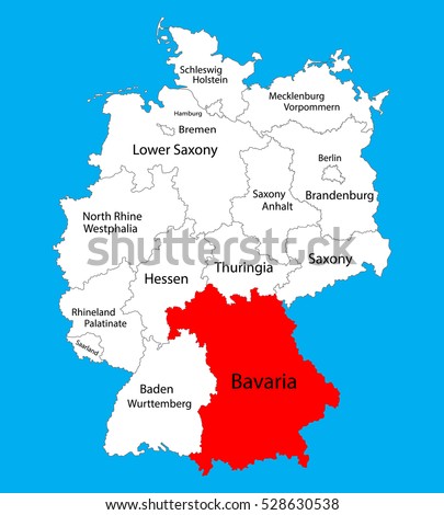bavaria state map germany vector map stock vector royalty free
