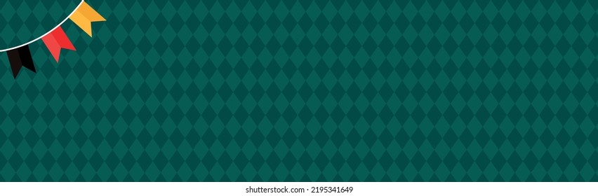 Bavarian background, Panoramic holiday template International German beer festival in Munich - Vector illustration