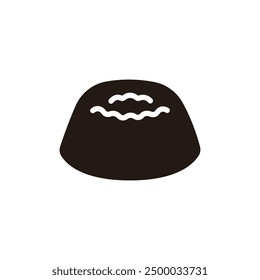 Bavarian cream icon. Flat silhouette version.