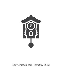 Bavarian cuckoo clock vector icon. filled flat sign for mobile concept and web design. Bavarian Clock glyph icon. Symbol, logo illustration. Vector graphics