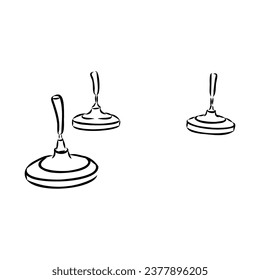 bavarian curling sport, vector sketch . Vector element of winter ice sports.