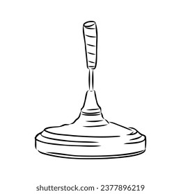 bavarian curling sport, vector sketch . Vector element of winter ice sports.