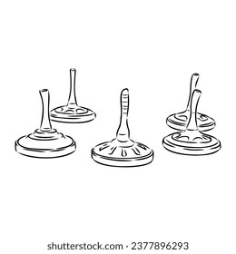 bavarian curling sport, vector sketch . Vector element of winter ice sports.