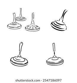 bavarian curling sport, vector sketch . Vector element of winter ice sports.