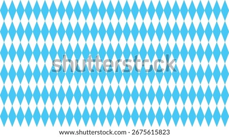 Bavarian diamonds seamless pattern, light blue and white rhombus tiles, classic Oktoberfest background for banners and packaging 