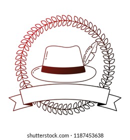 bavarian hat with feather ribbon emblem