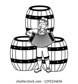 bavarian man with accordion barrels