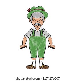 Bavarian man cartoon scribble