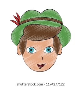 Bavarian man cartoon scribble