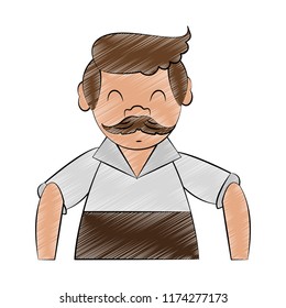 Bavarian man cartoon scribble