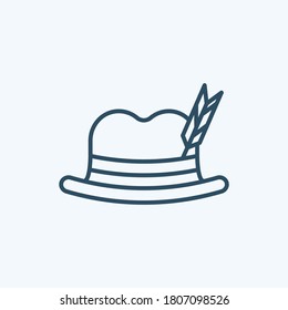 Bavarian Man, Hat Icon Logo Vector Isolated. Oktoberfest Icon Set. Editable Stroke and Pixel Perfect.