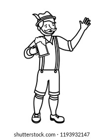 bavarian man hoding beer glass