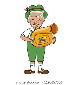 Bavarian man with music instrument