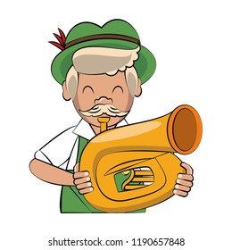 Bavarian man with music instrument