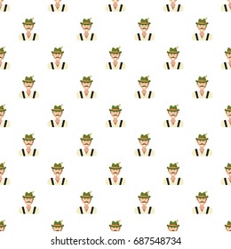 Bavarian man pattern seamless repeat in cartoon style vector illustration