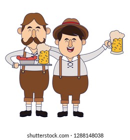 Bavarian men oktoberfest cartoons